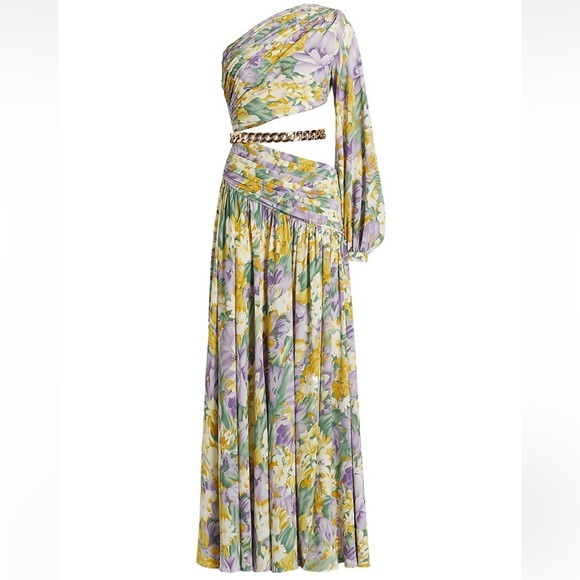 COPY - Bronx and Banco Sienna Floral One-Shoulder Gown - Picture 4 of 5